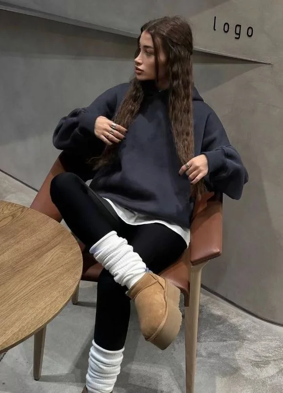 stylish fall outfits with boots and leggings 2026 Slouchy Socks and Relaxed Lounge Style