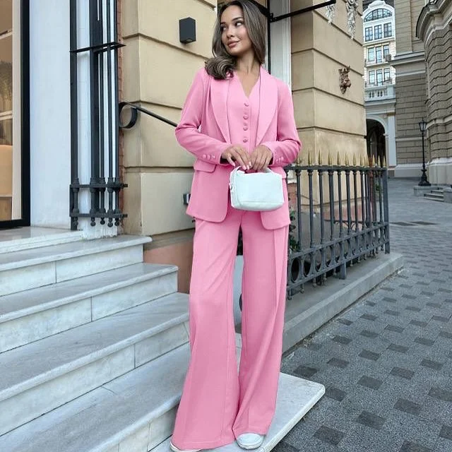stylish fall outfits with vests 2026 Soft Pink Tailoring For a Fresh Fall Statement