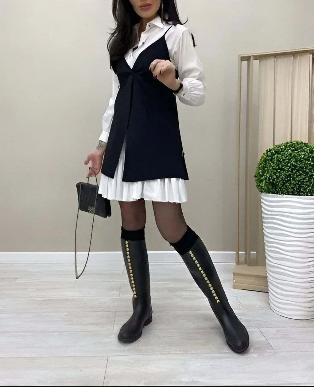 stylish fall outfits with vests 2026 Preppy Layers With Riding Boots and Vest Styling