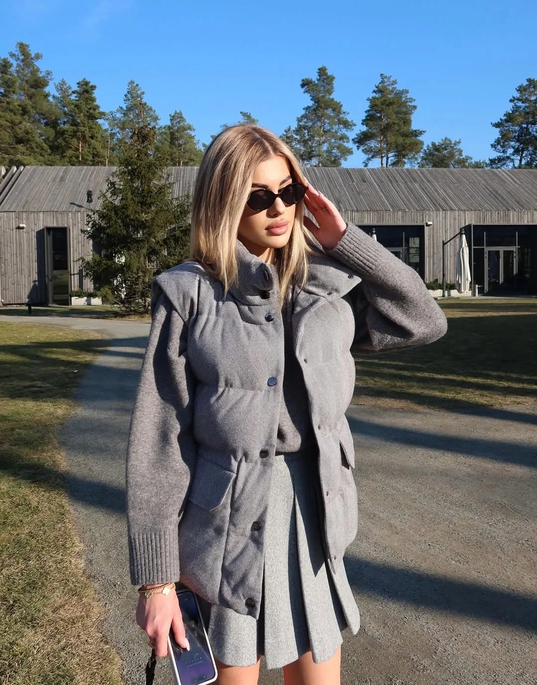 stylish fall outfits with vests 2026 Preppy Gray Layers for Cool Autumn Days