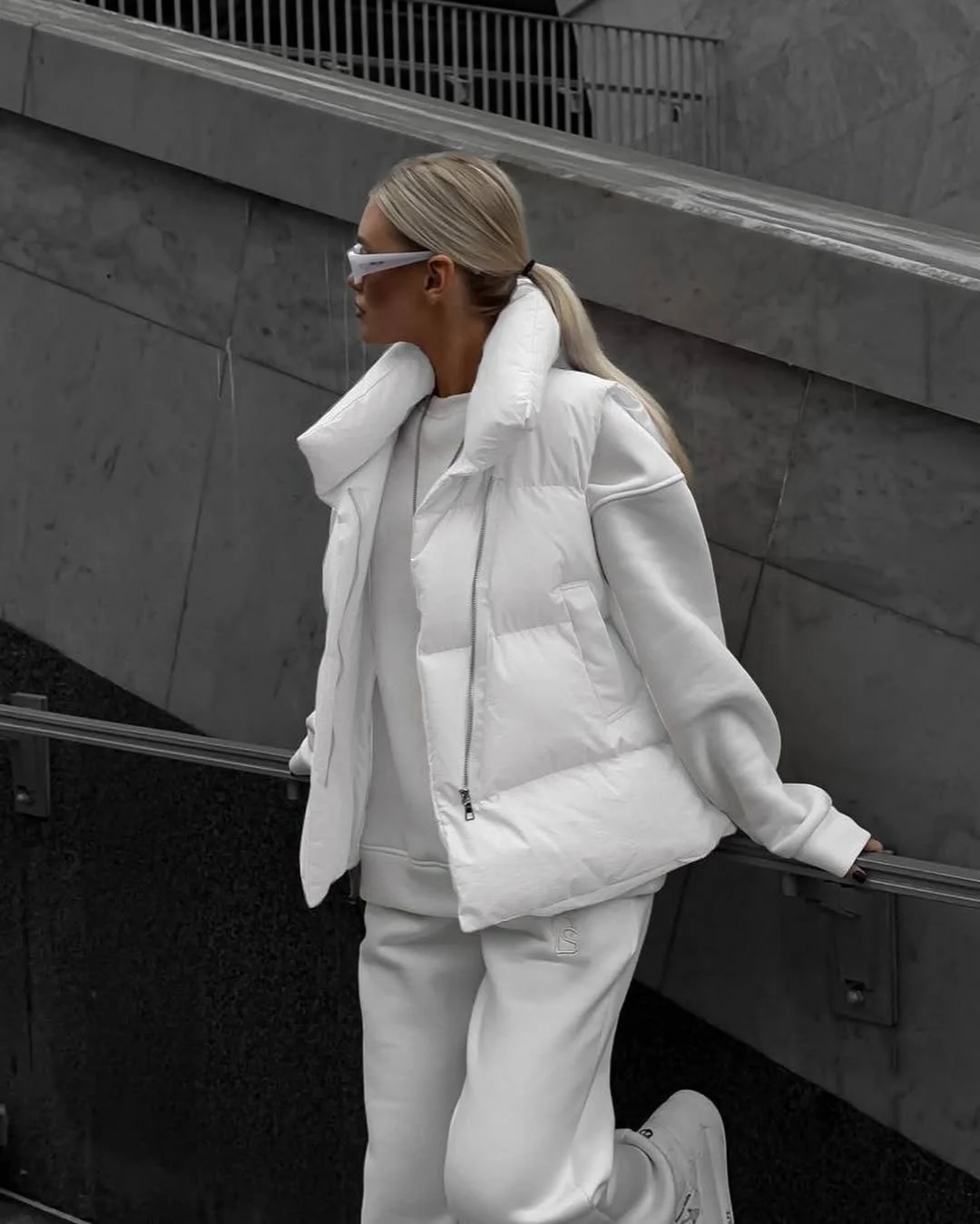 stylish fall outfits with vests 2026 The All White Puffer Vest Formula That Feels Modern