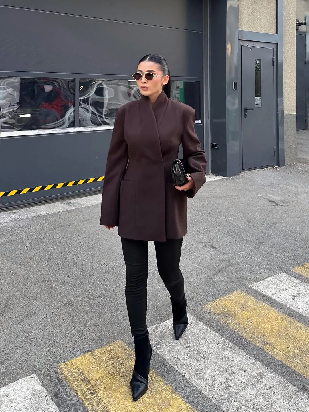 stylish fall smart casual office outfits women 2026 Chocolate Brown Minimalism For Corporate Days