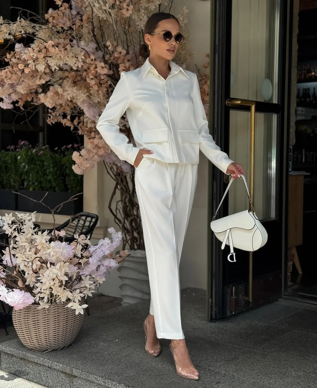 stylish fall smart casual office outfits women 2026 Head To Toe Ivory Office Sophistication