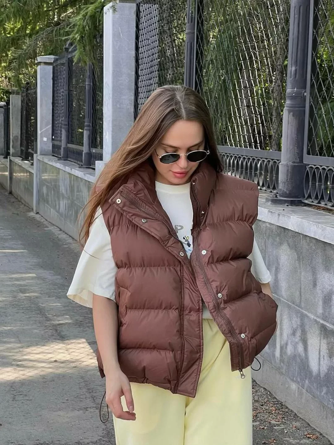 stylish fall vest outfits for women 2026 Chocolate Brown Layers Bring Warmth Back to Fall Dressing