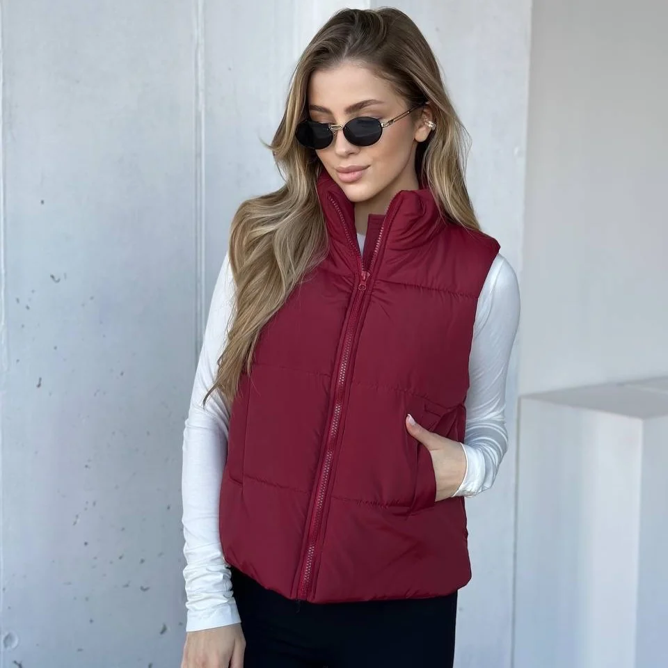 stylish fall vest outfits for women 2026 Deep Red Vest For A Bold Autumn Update
