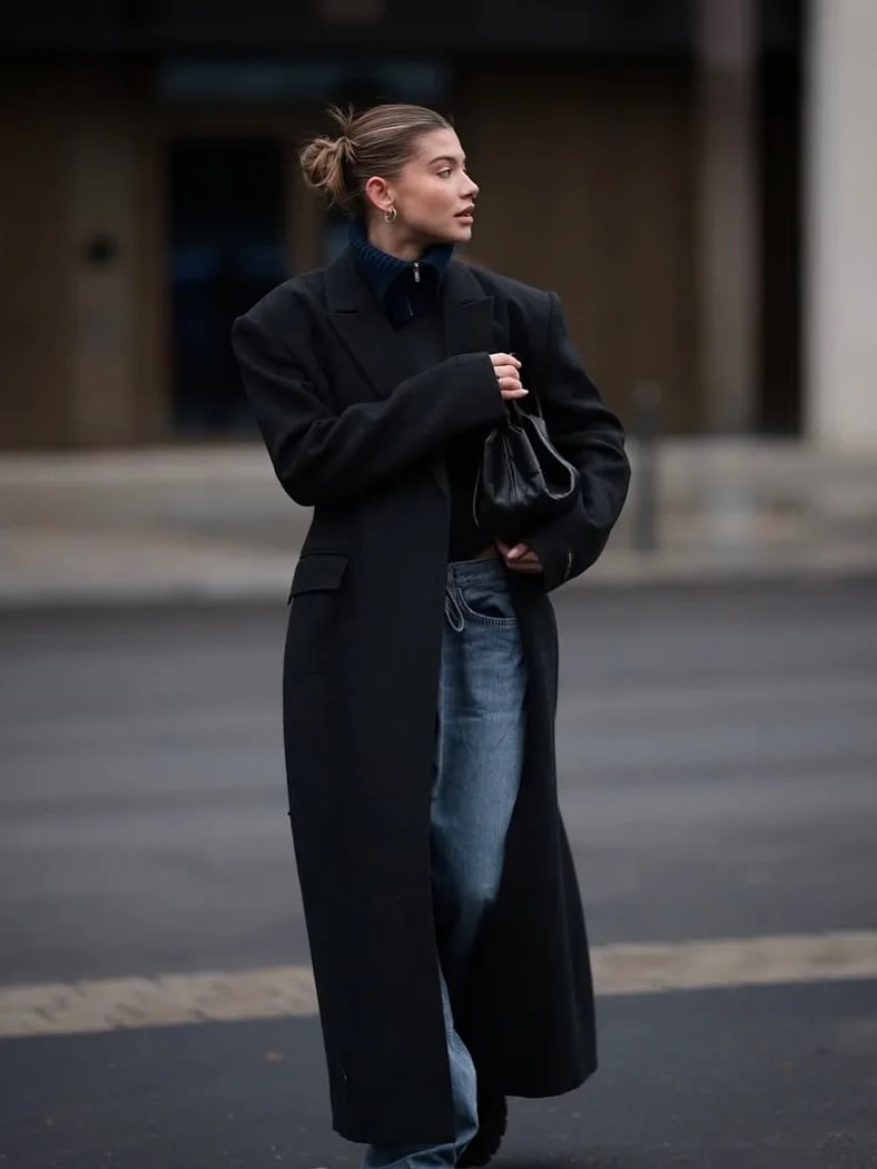 stylish new trends: fall fashion 2026 Long Black Coats Take Center Stage