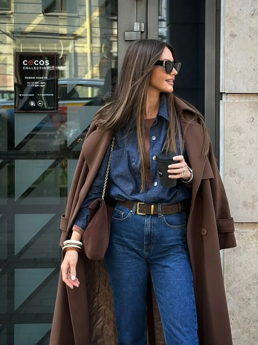 stylish new trends: fall fashion 2026 Double Denim Embraces Rich Autumn Tones