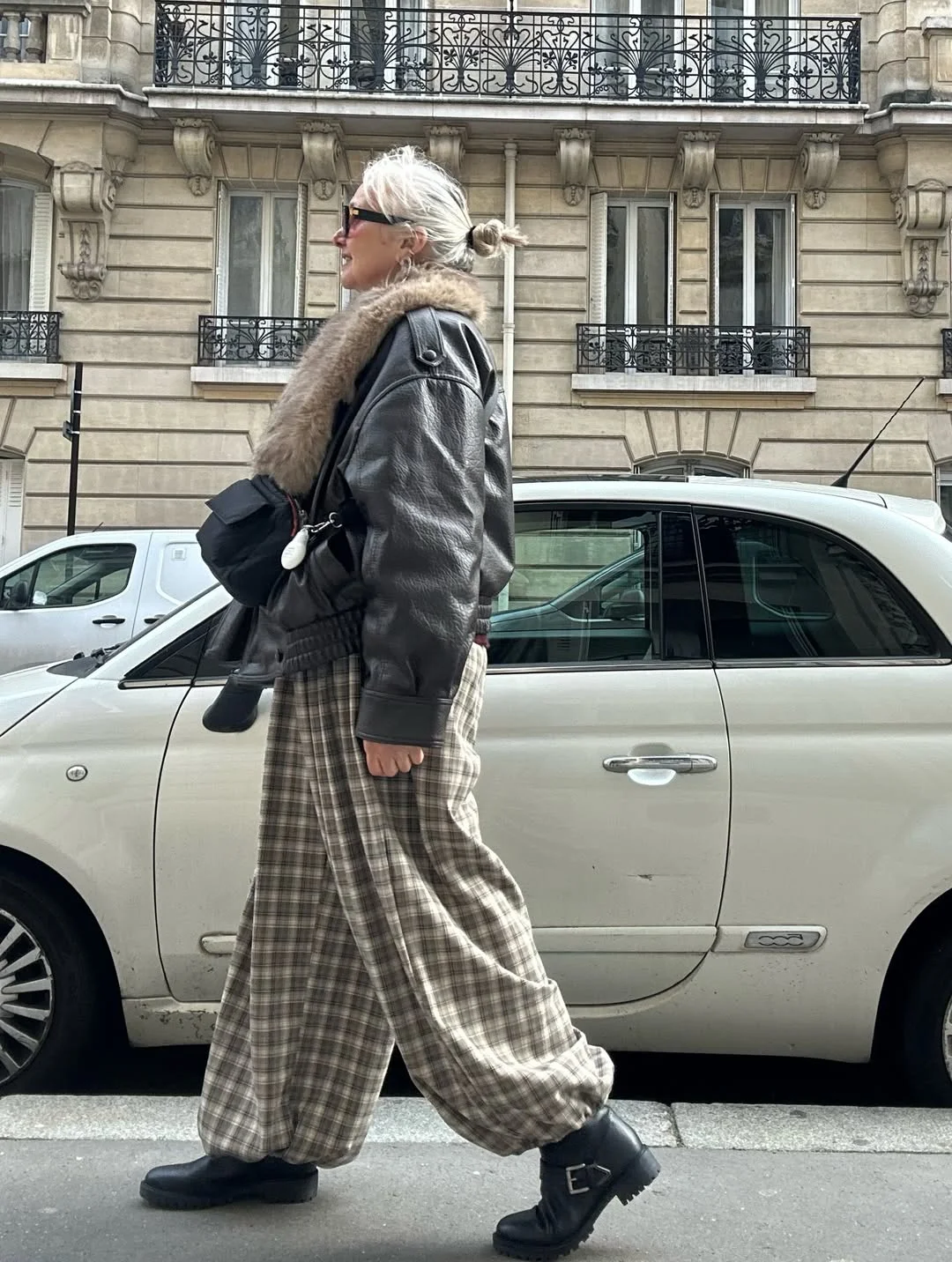 stylish what to wear in fall 2026 over 50 Relaxed Plaid Trousers With Parisian Attitude