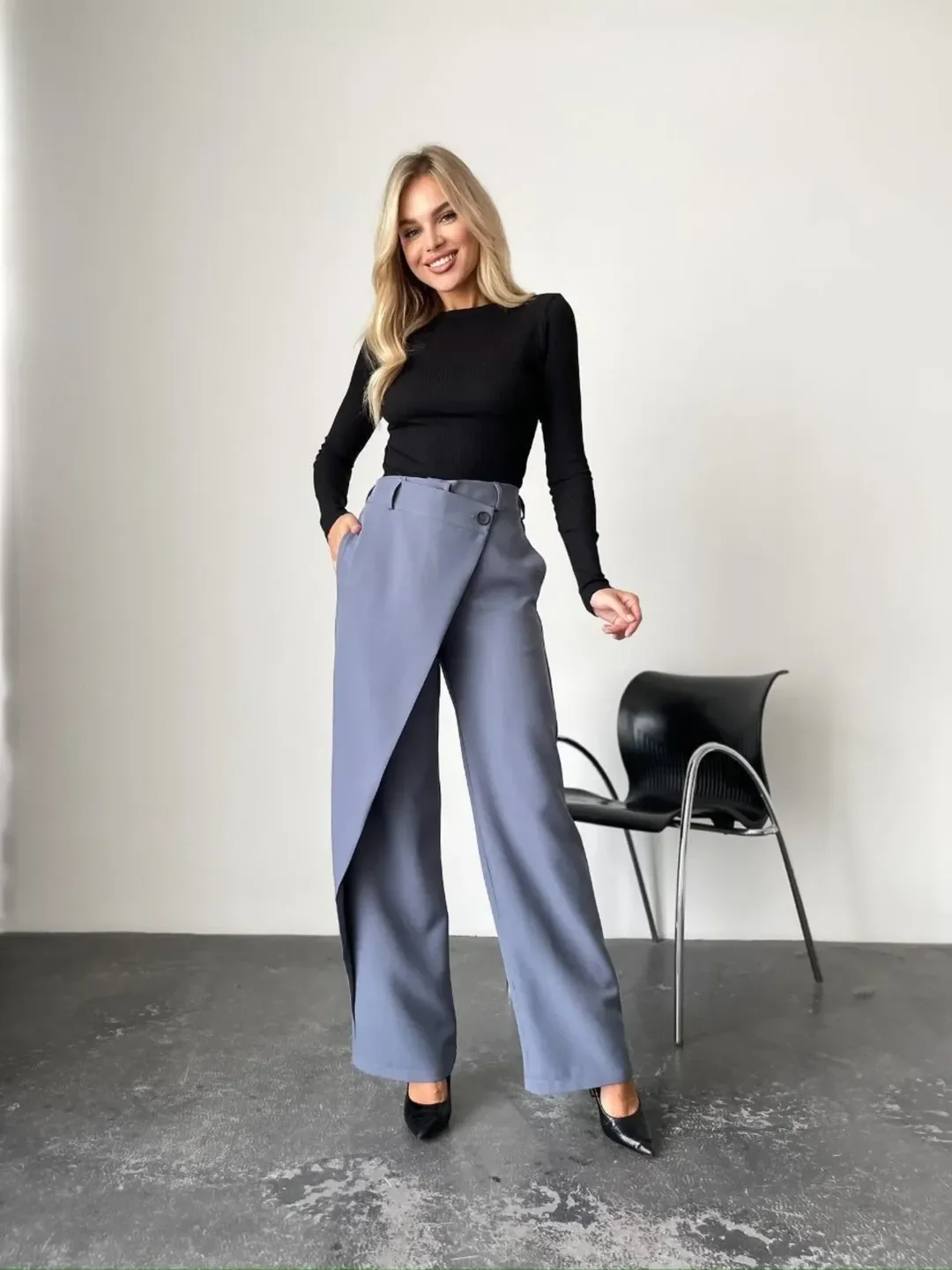 trendy chic fall outfits pants 2026 Modern Wrap-Front Trousers for a Fashion-Forward Finish