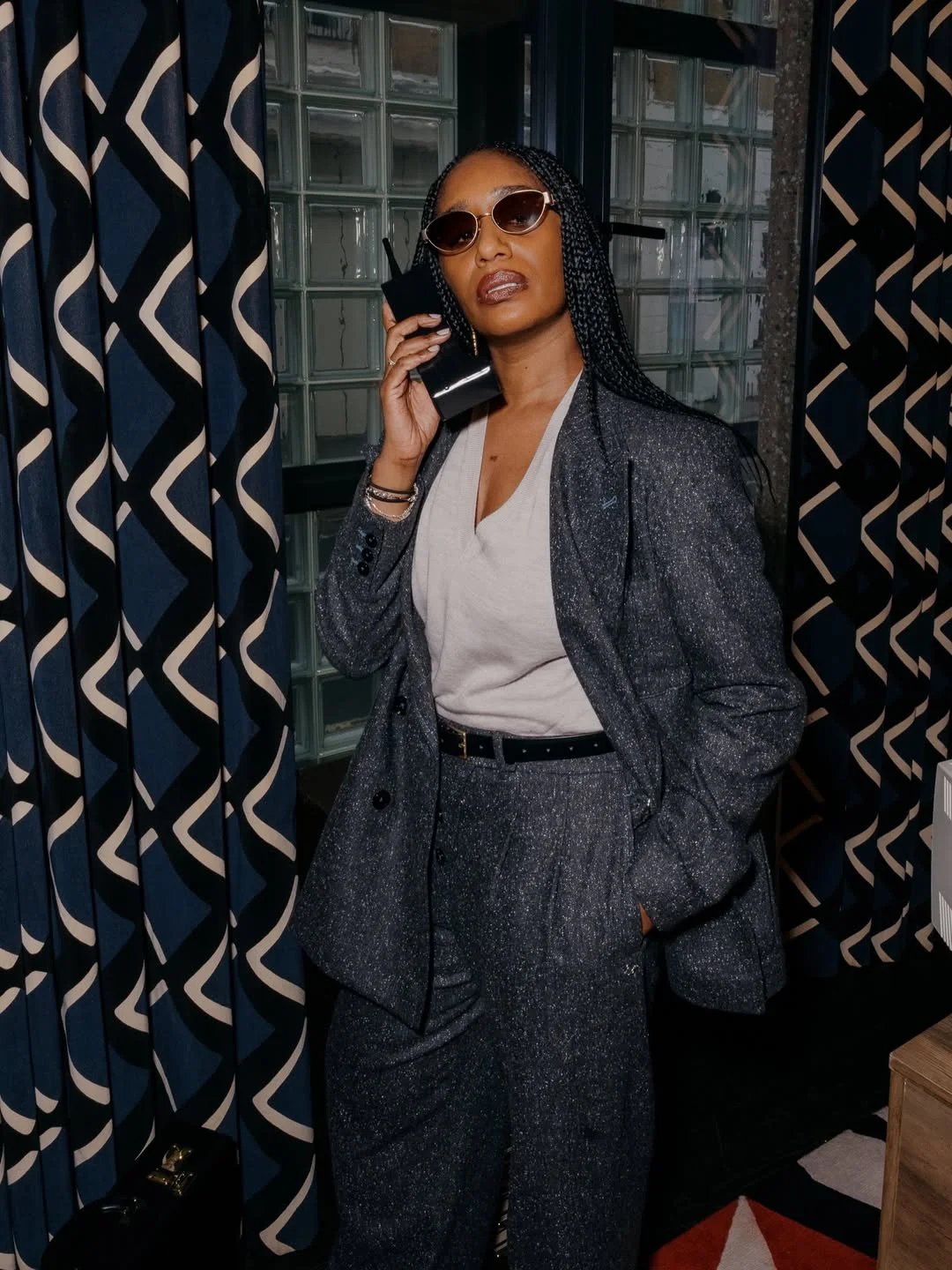 trendy fall 2026 outfits for black women Tailored Charcoal Suit for Evening Sophistication