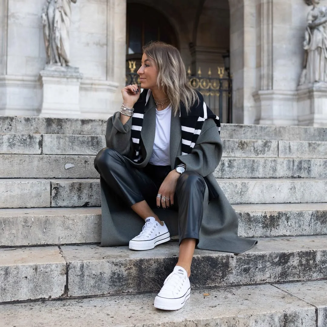 trendy fall outfits ideas 2026 Relaxed Elegance with Leather and Soft Outerwear