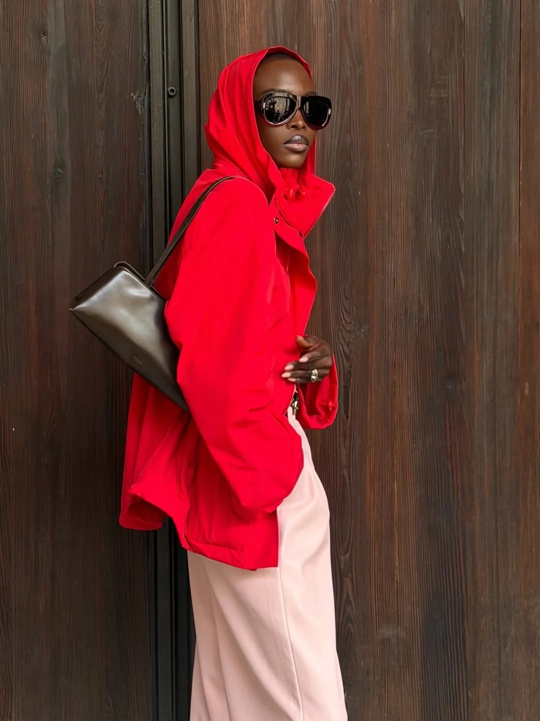 trendy fall outfits with jacket 2026 The Red Jacket That Brightens Gray Fall Days