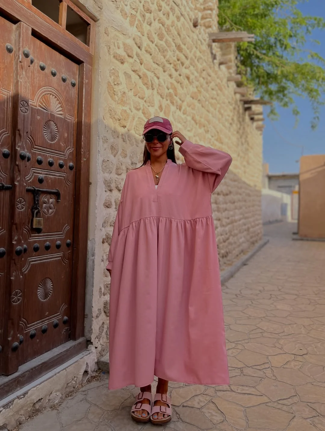 trendy july outfits ideas 2026 Easy Pink Maxi Dress for Casual Summer Days