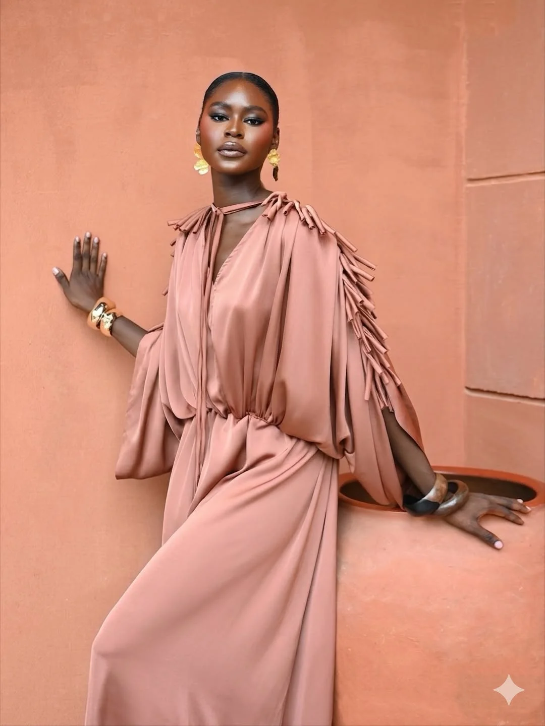 trendy july outfits ideas 2026 Flowing Earth Tones for Elegant Summer Evenings