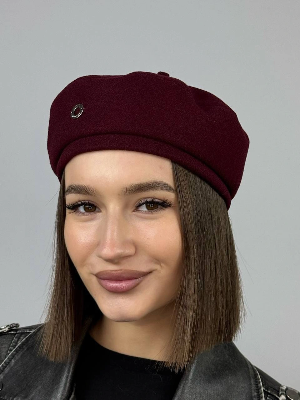 beret fall outfit 2026 A Rich Burgundy Beret That Instantly Elevates Black Basics