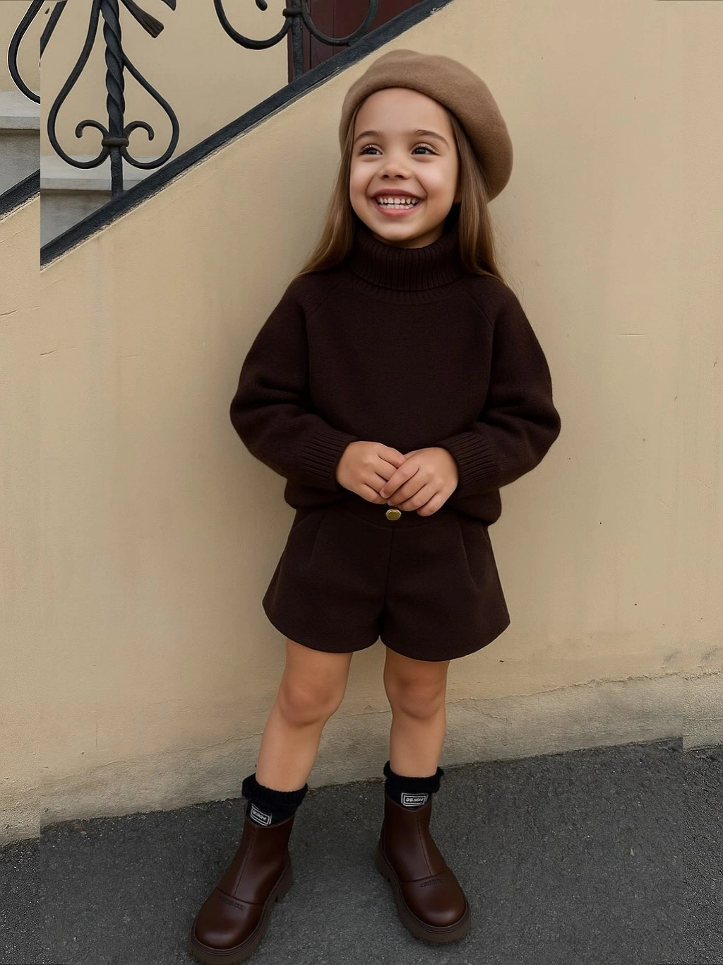 beret fall outfit 2026 Warm Neutral Berets Create Timeless Family Style