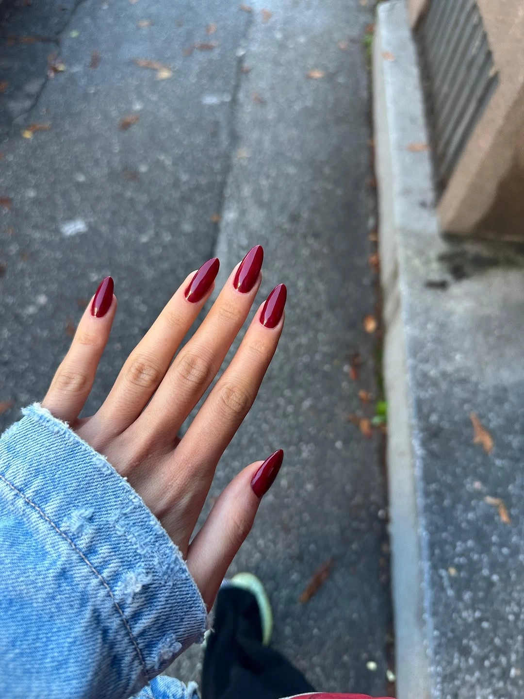 chic fall red nails 2026 Elegant Wine Almond Nails For Autumn Days