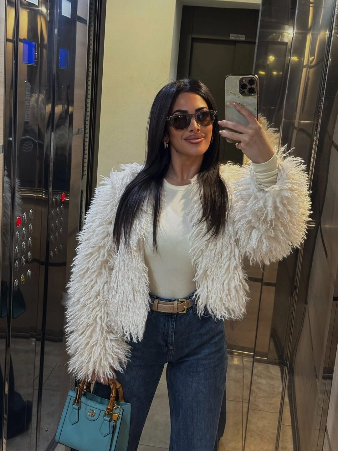 chic shaggy jacket Minimal Everyday Style With A Soft Statement