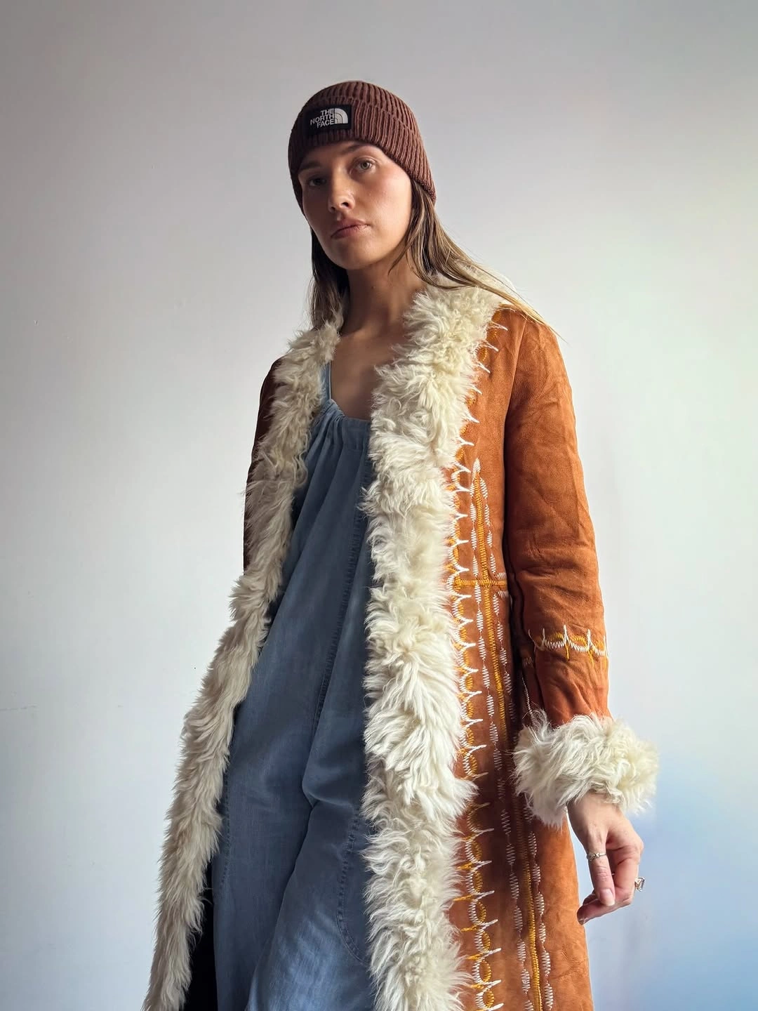 chic shaggy jacket Bohemian Layers With Vintage Character