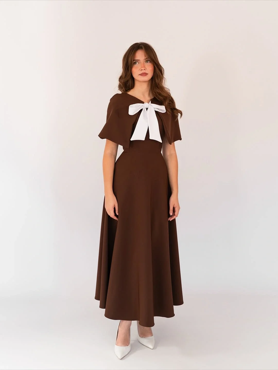 church outfit fall 2026 A Feminine Brown Dress That Feels Timeless for Fall