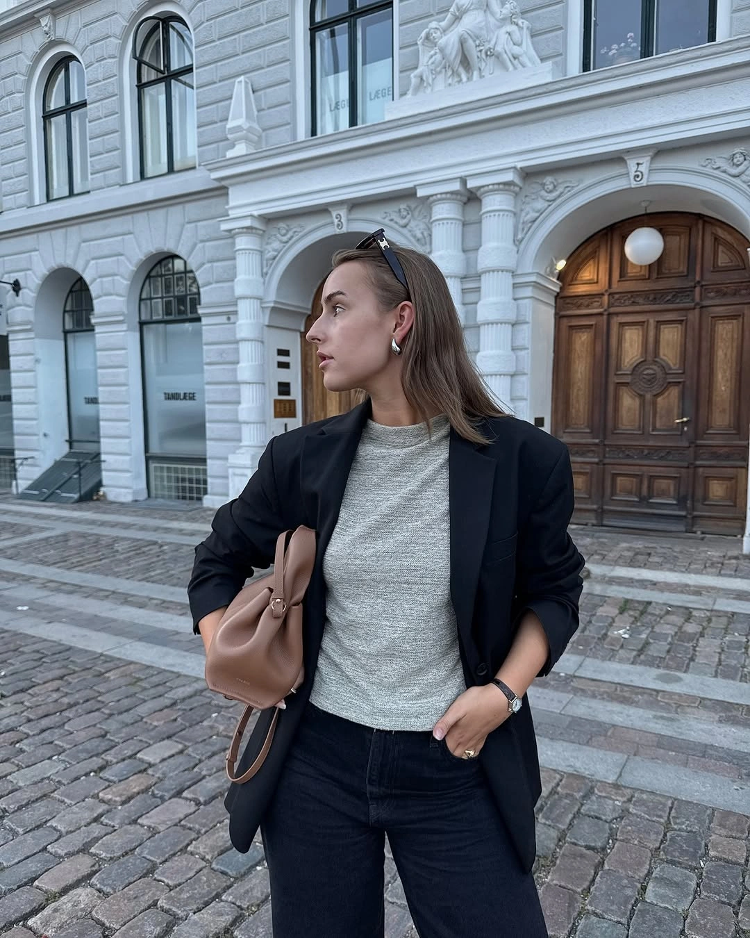 classic fall outfits 2026 Relaxed Blazer Styling With Neutral Knit Basics