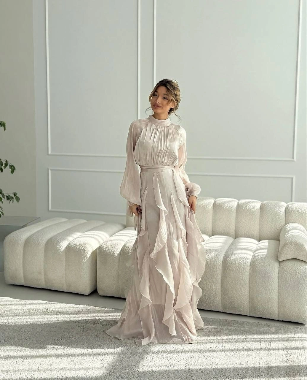 classic fall outfits 2026 Soft Flowing Dress For Elegant Fall Celebrations