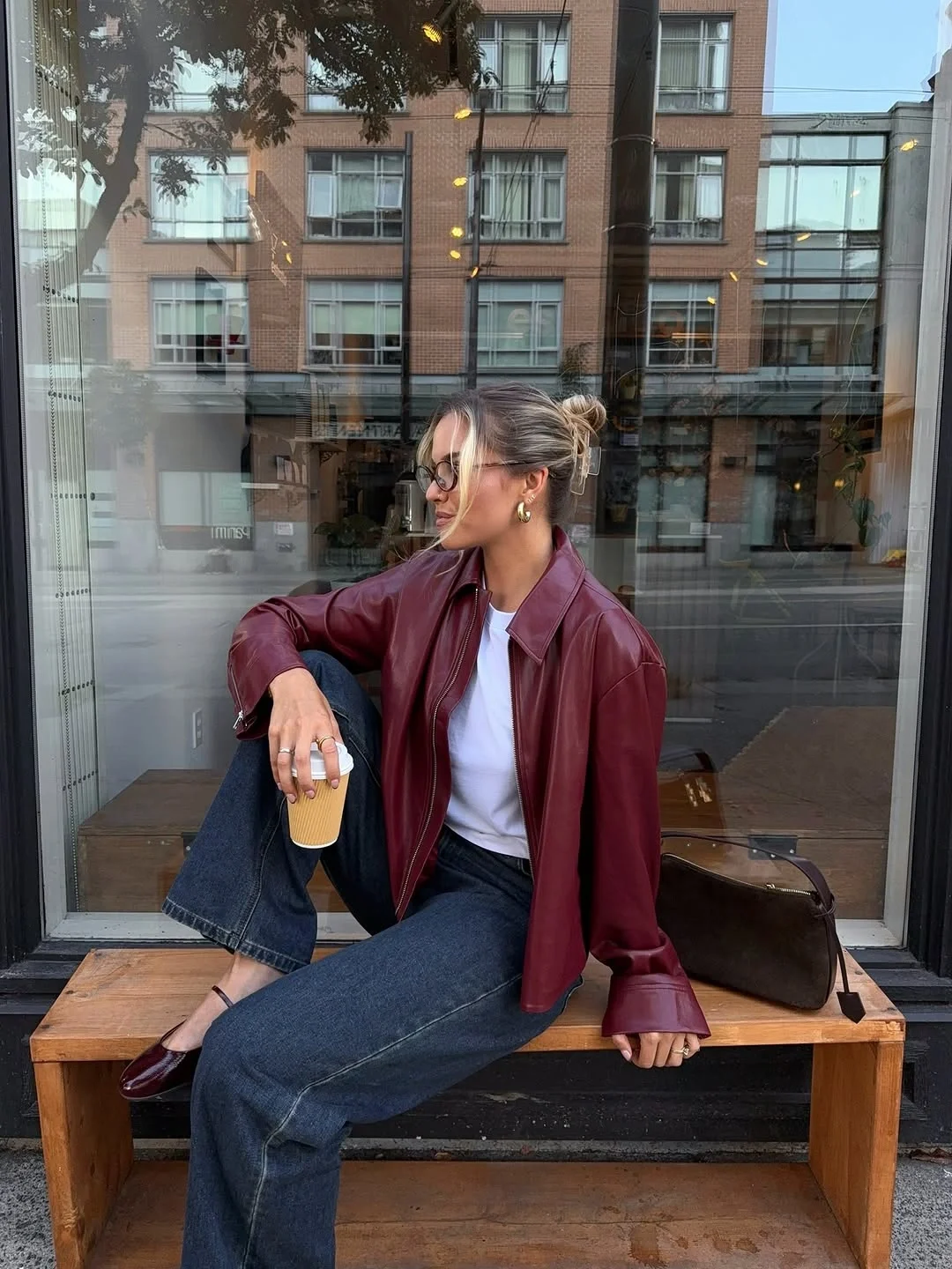 comfy fall outfits for lazy days 2026 Burgundy Leather That Elevates Everyday Basics
