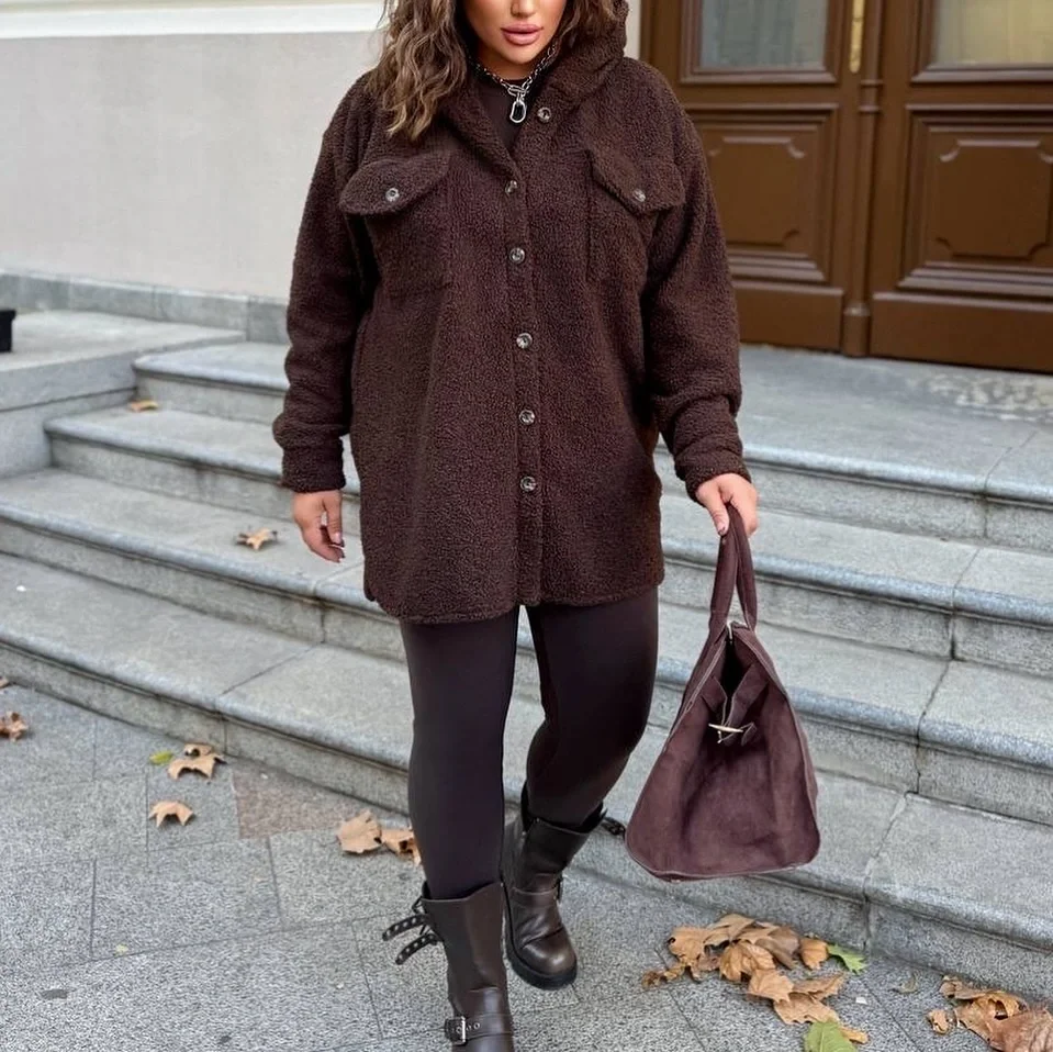 cozy fall outfits 2026 Chocolate Teddy Texture And Dark Neutrals