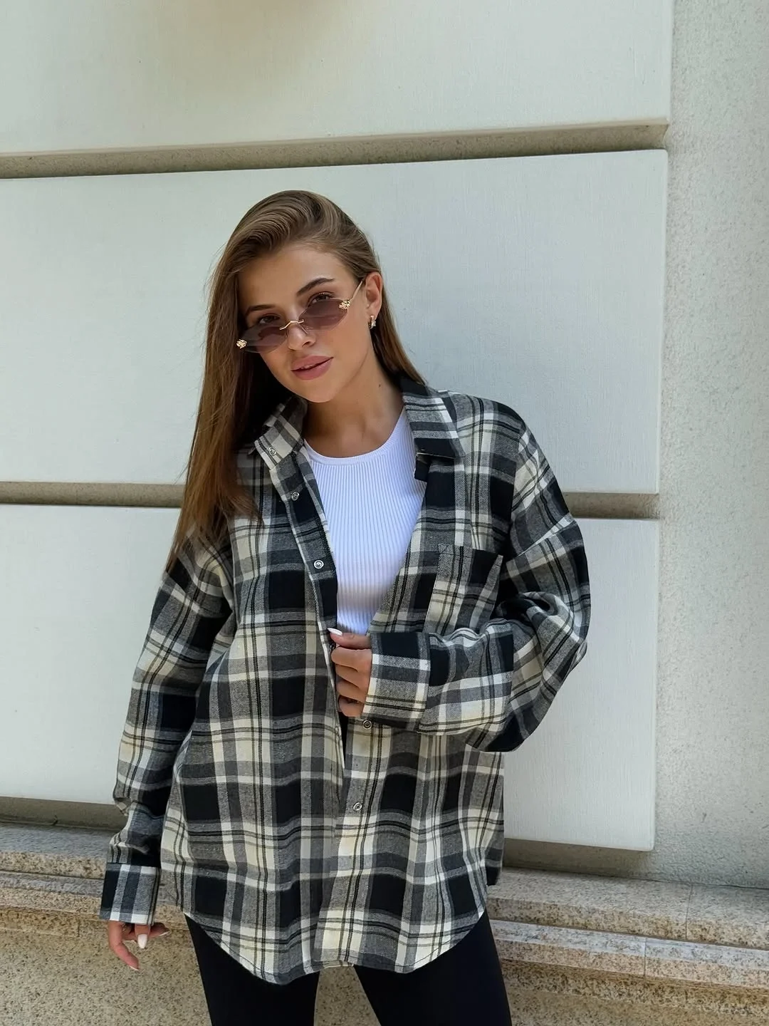 cozy fall outfits 2026 Classic Plaid Overshirt Everyday Style