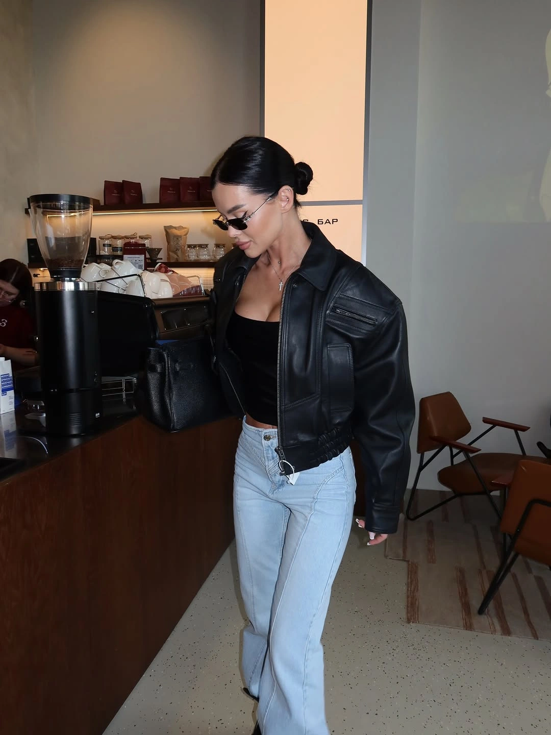 cute september outfits ideas 2026 Leather Jacket And Light Jeans For Early Fall Evenings