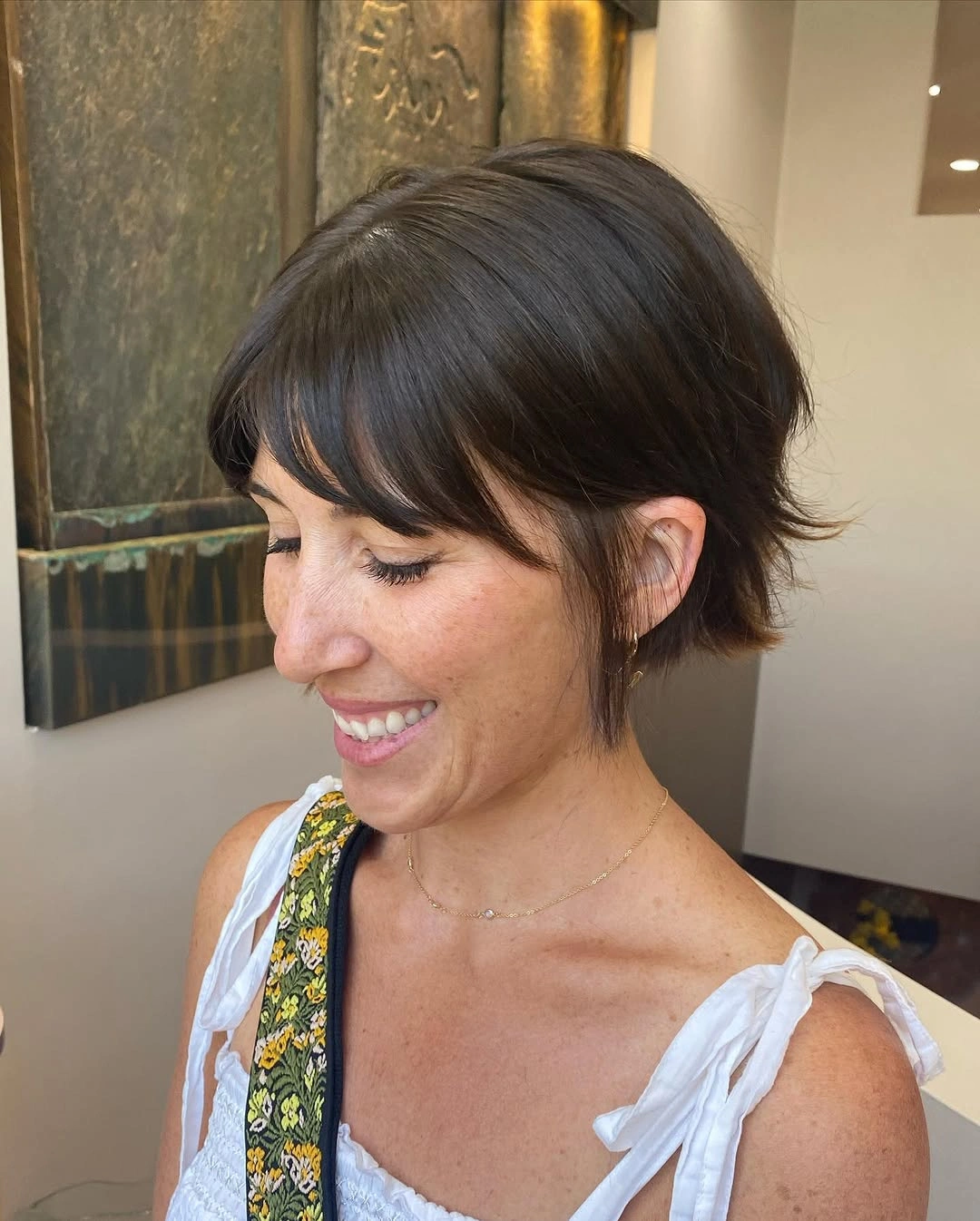 edgy bixie haircut Polished Espresso Bixie With Soft Flicked Ends
