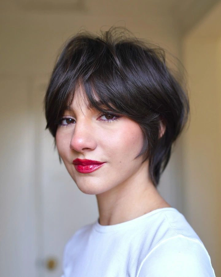 edgy bixie haircut Wispy Bangs Bring a Relaxed French-Inspired Feel