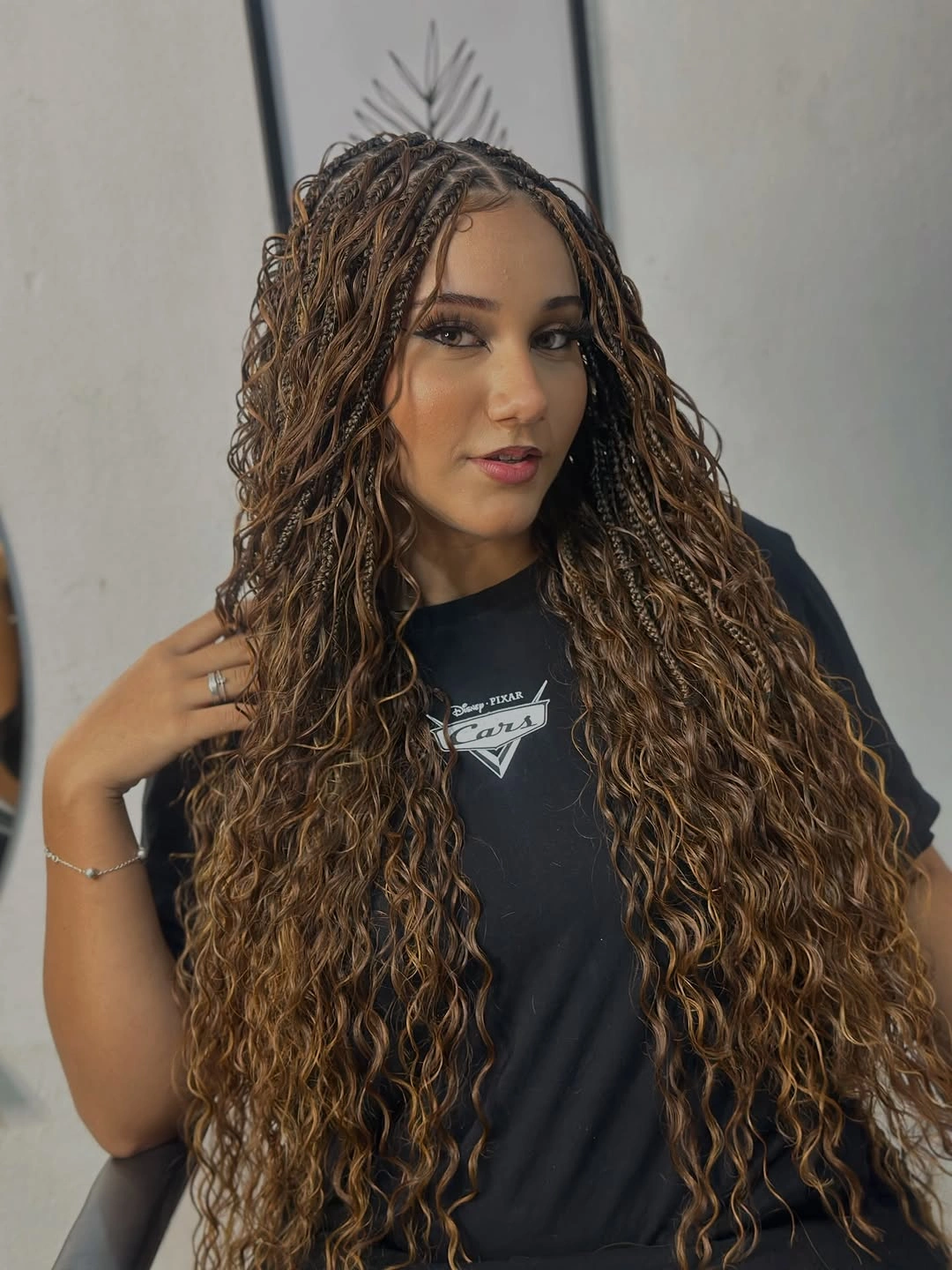 elegant goddess braid Soft Honey Waves With Delicate Goddess Texture