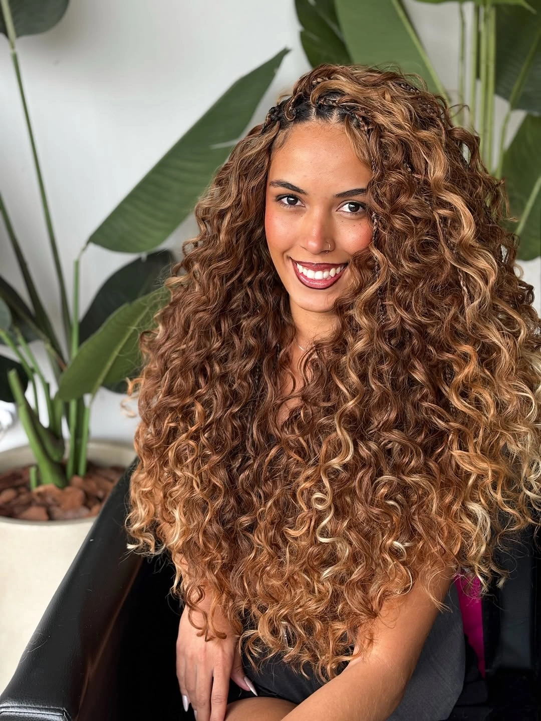 elegant goddess braid Soft Honey Brown Goddess Braids With Endless Curly Volume