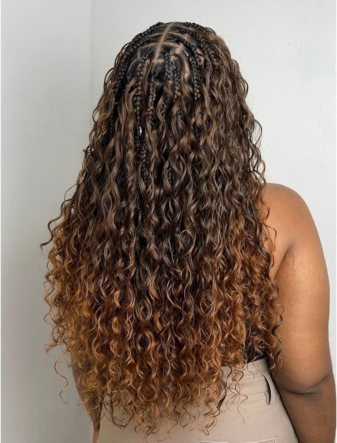 elegant goddess braid Dimensional Brown And Blonde Goddess Braids With Soft Definition