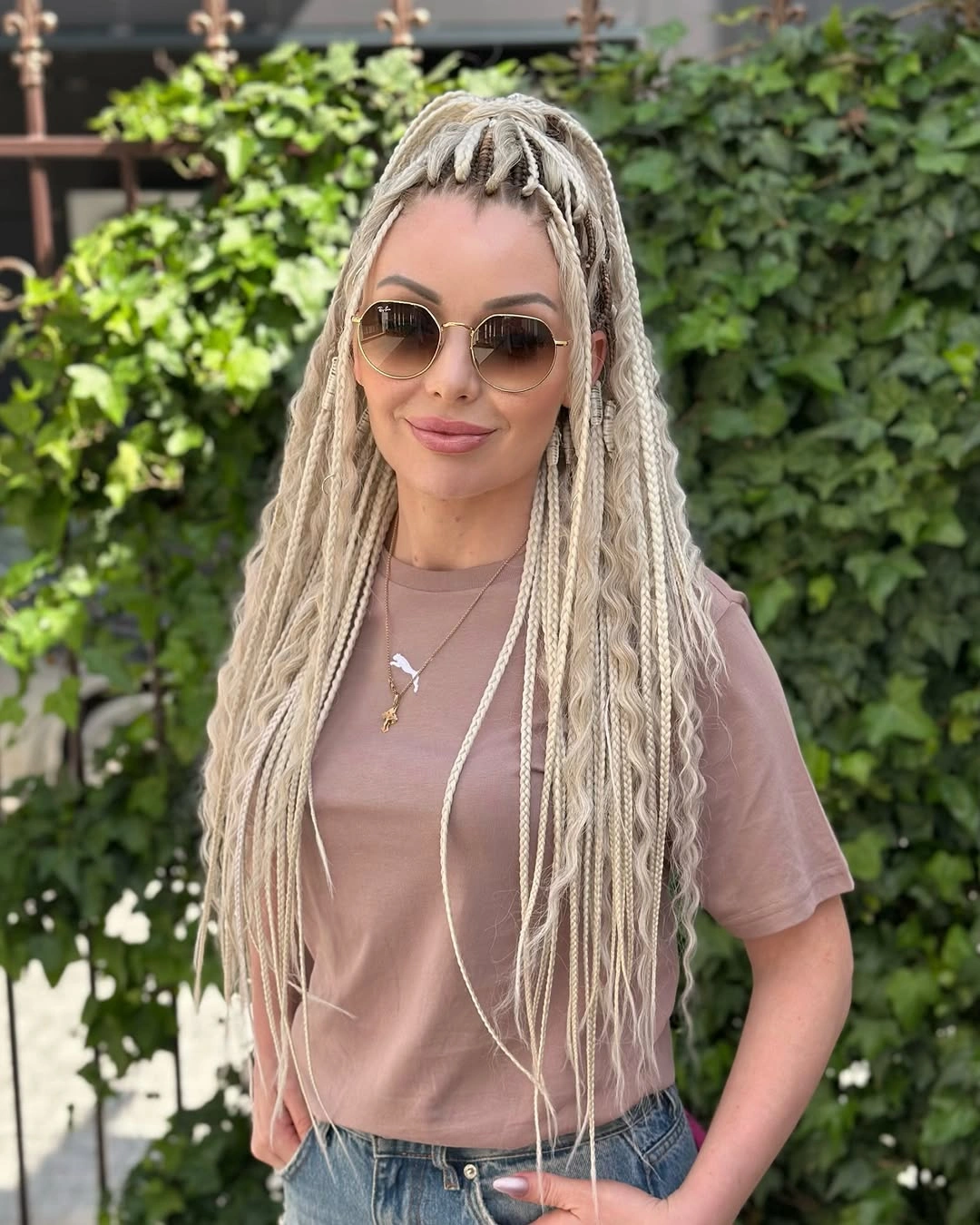 elegant goddess braid Bright Blonde Braids With Relaxed Boho Energy