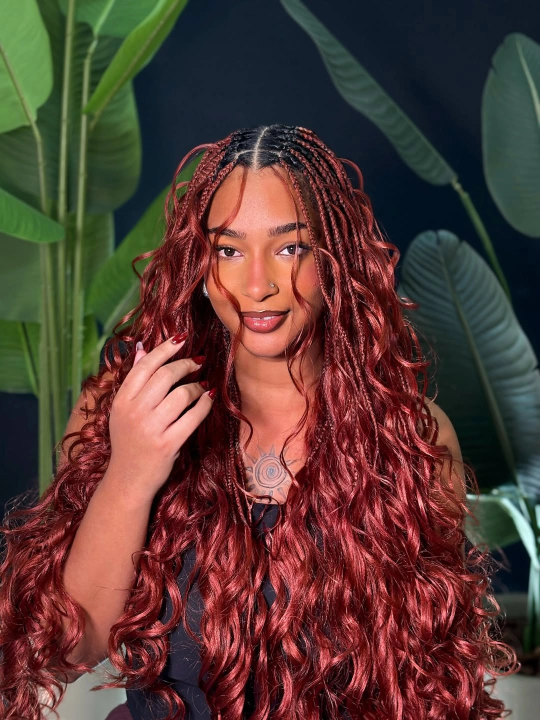 elegant goddess braid Bold Burgundy Waves That Steal The Spotlight