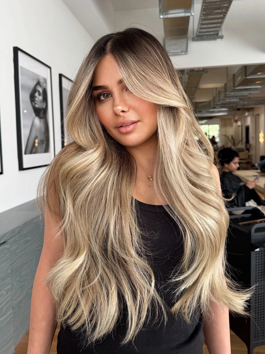 fall blonde hair colour 2026 Luxury Champagne Blonde with Soft Root Depth