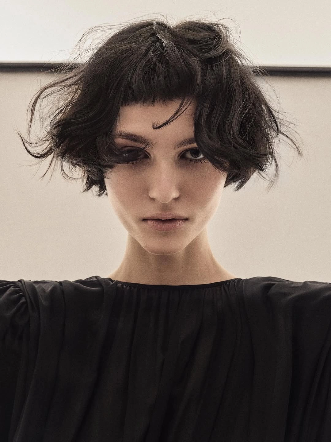 fall bob haircut ideas 2026 Shaggy Micro Bob With Textured Fringe