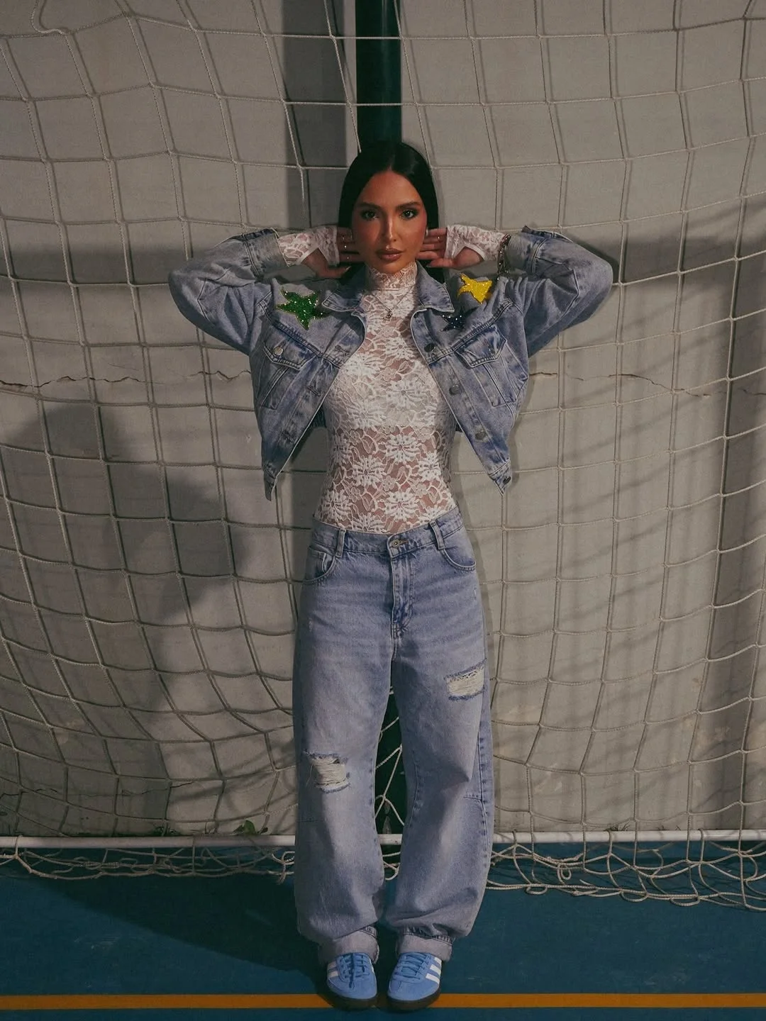 fall date night outfits for women 2026 Denim And Lace For A Modern Romantic Evening