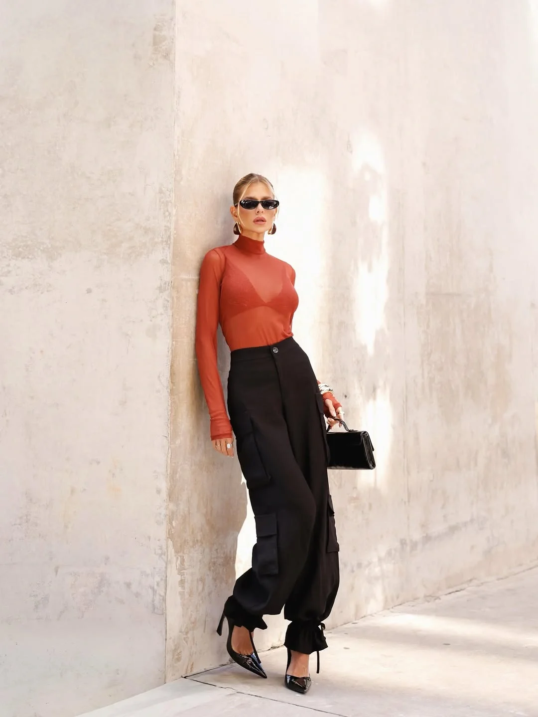 fall date night outfits for women 2026 Sheer Layers And Tailored Cargo Pants