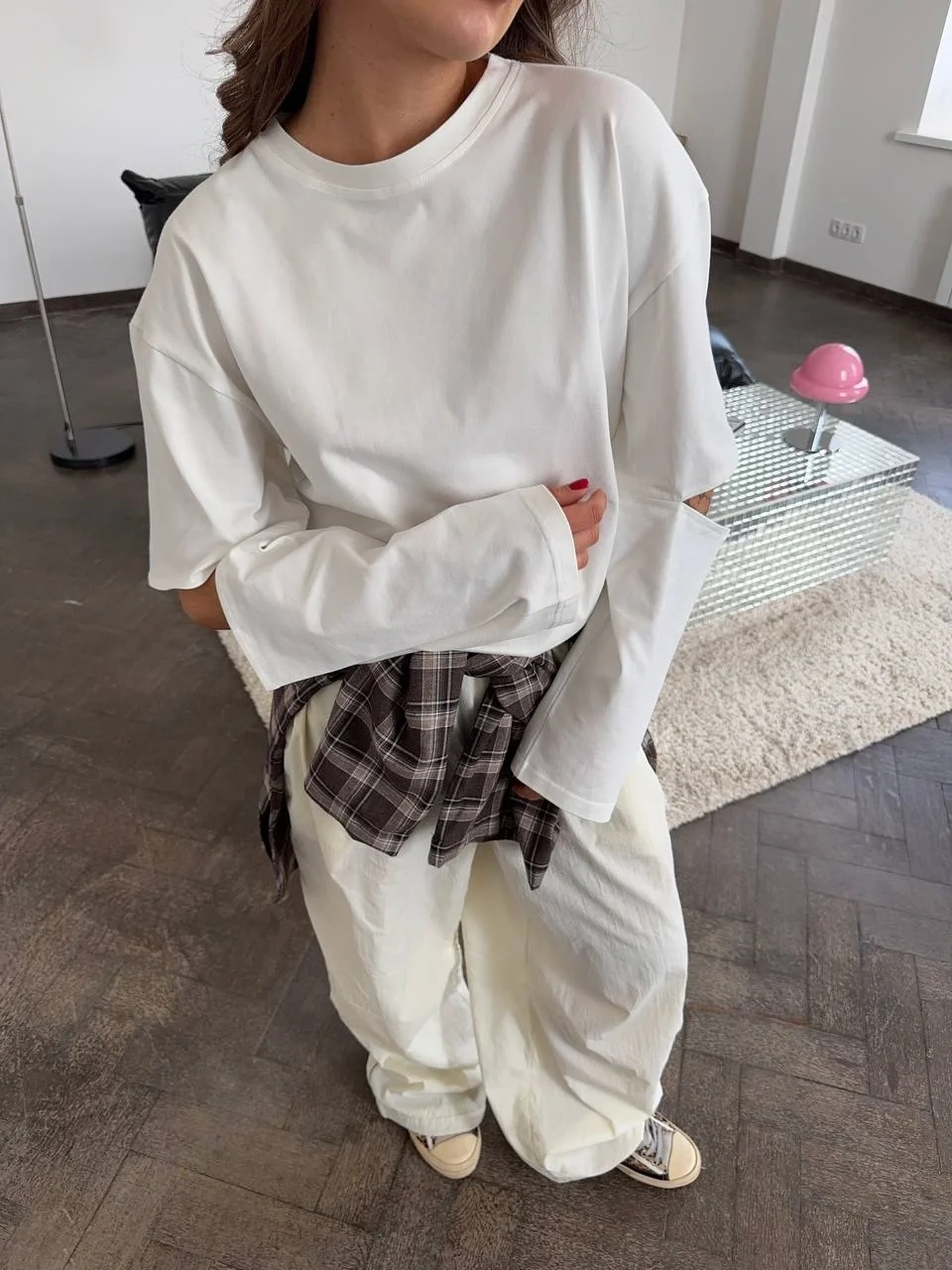 fall long sleeve tops 2026 Oversized White Layers For Everyday Comfort