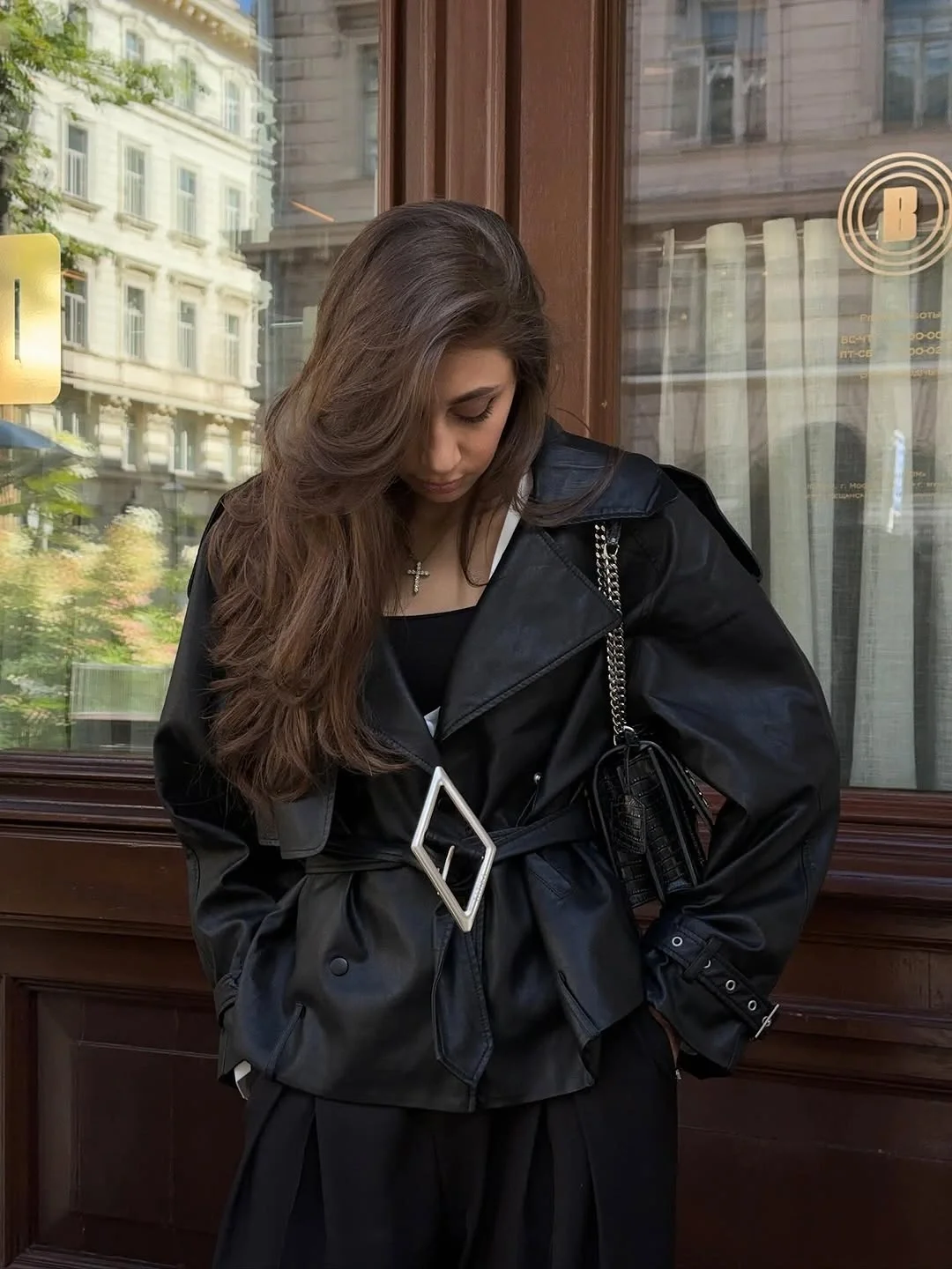 fall outfits biker jacket 2026 The Belted Moto Power Look
