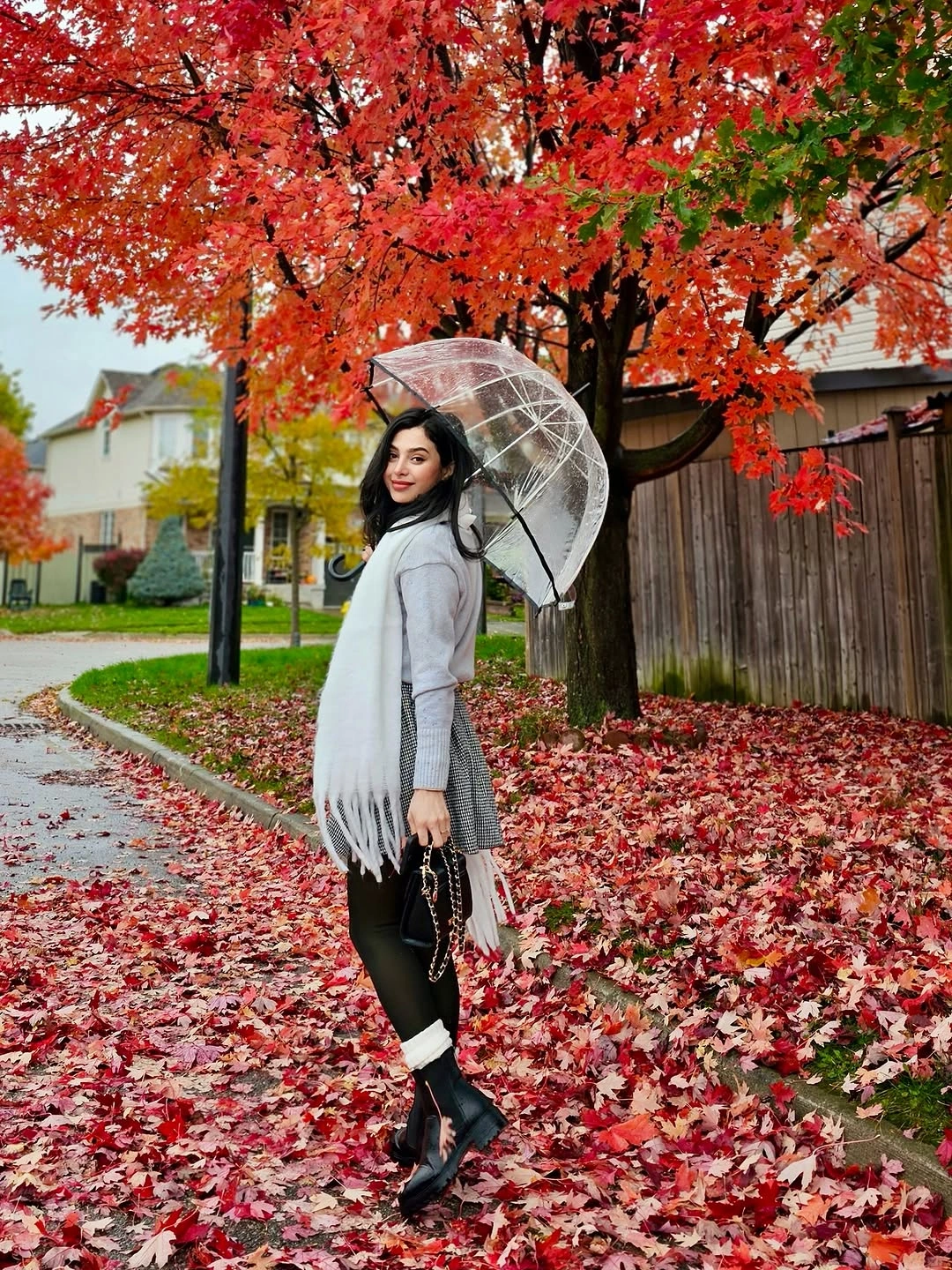 fall outfits with combat boots 2026 Skirt, Knitwear, And Rainy Day Combat Boots