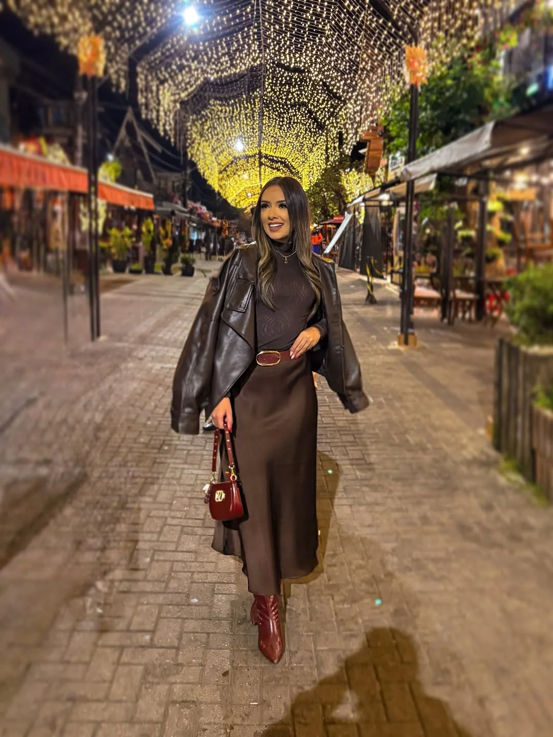 fall outfits with knee high boots 2026 Rich Chocolate Layers for Evening Fall Style