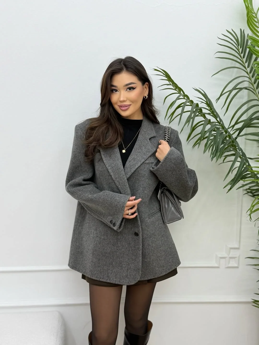 fall outfits with peacoat 2026 Classic Gray Tailoring With A Cute Twist