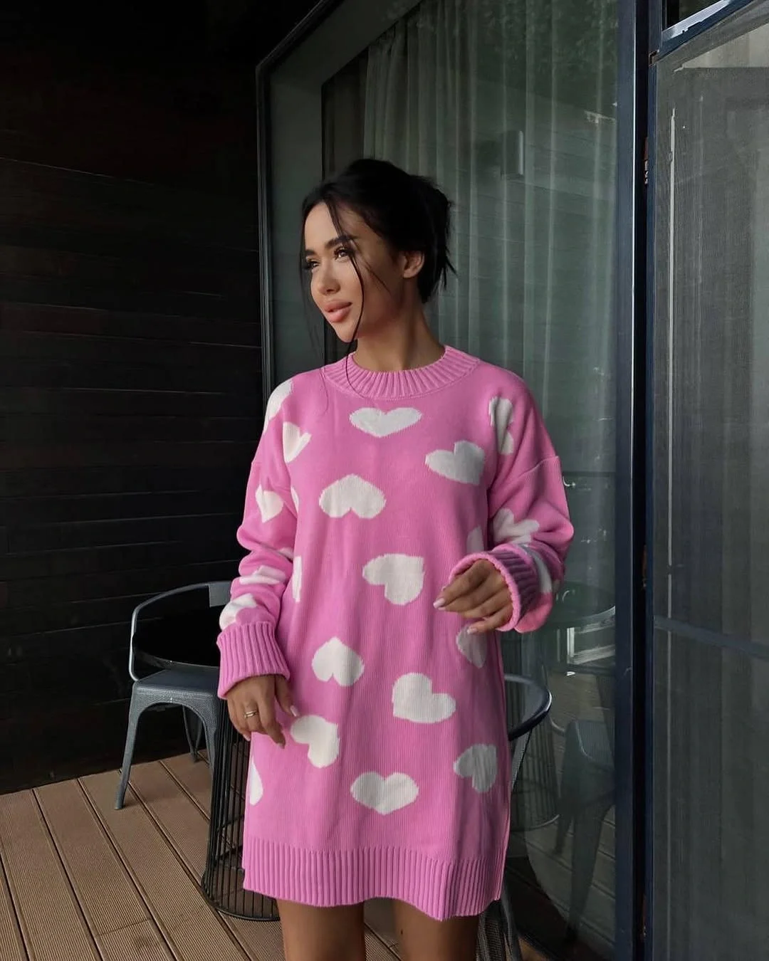 fall sweater dress outfits 2026 Playful Pink Knit For Cozy Days