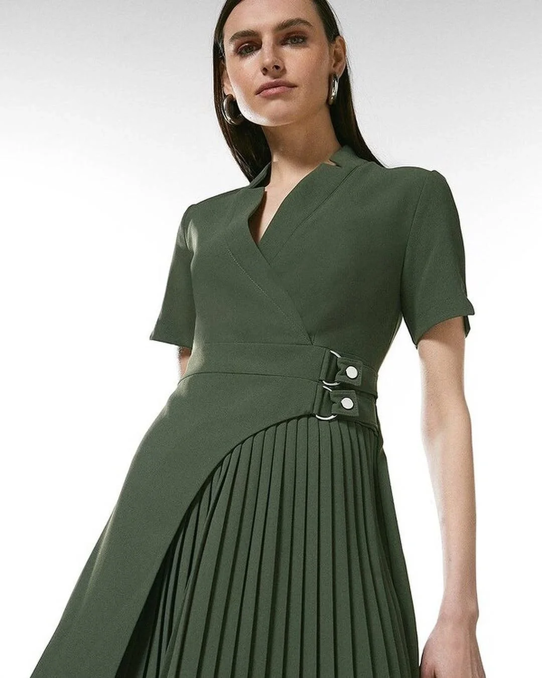 fall Wrap dress outfit 2026 Deep Green Tailoring With Modern Structure