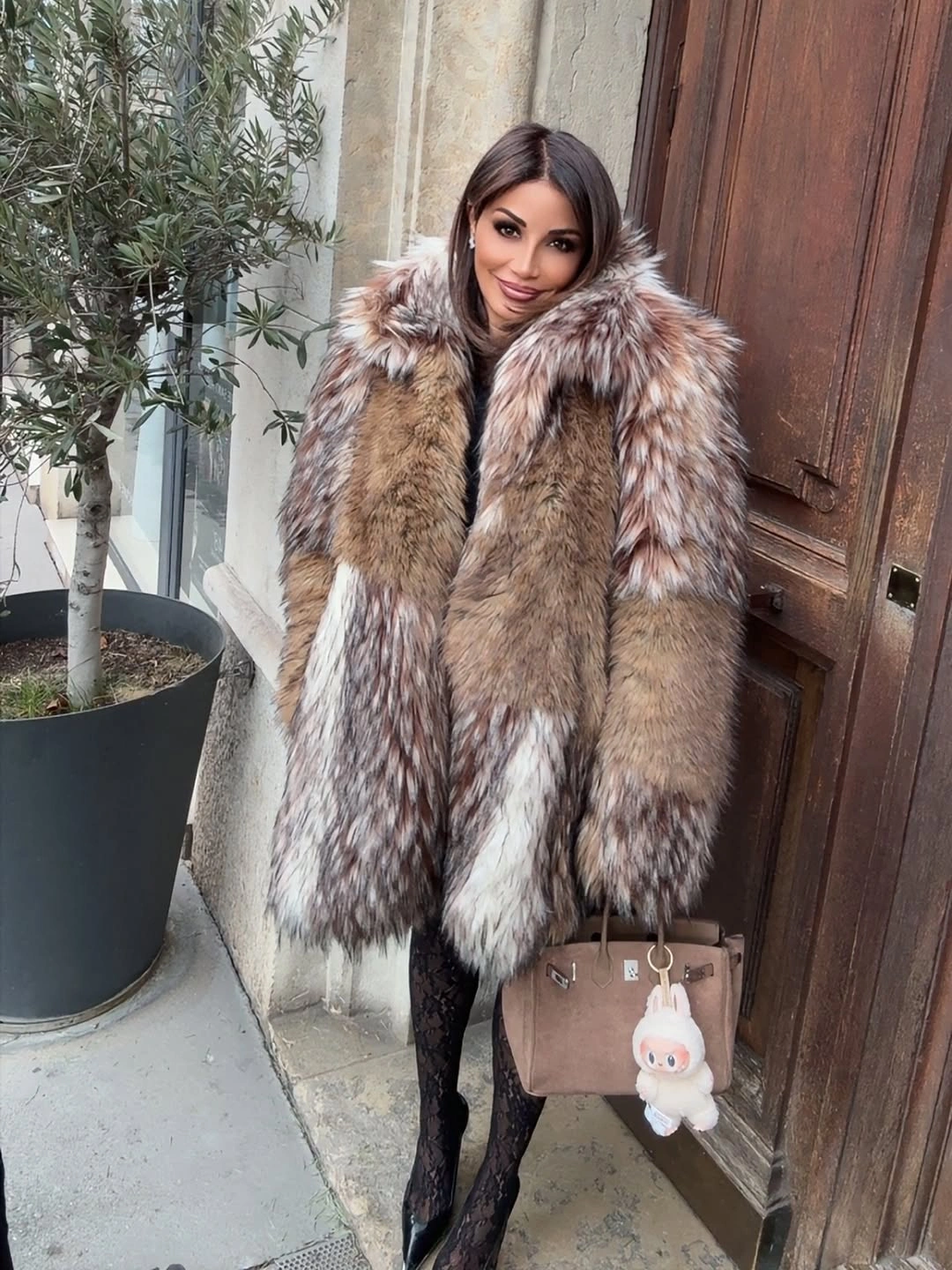 glamorous faux fur jacket Long Faux Fur With Vintage Glamour