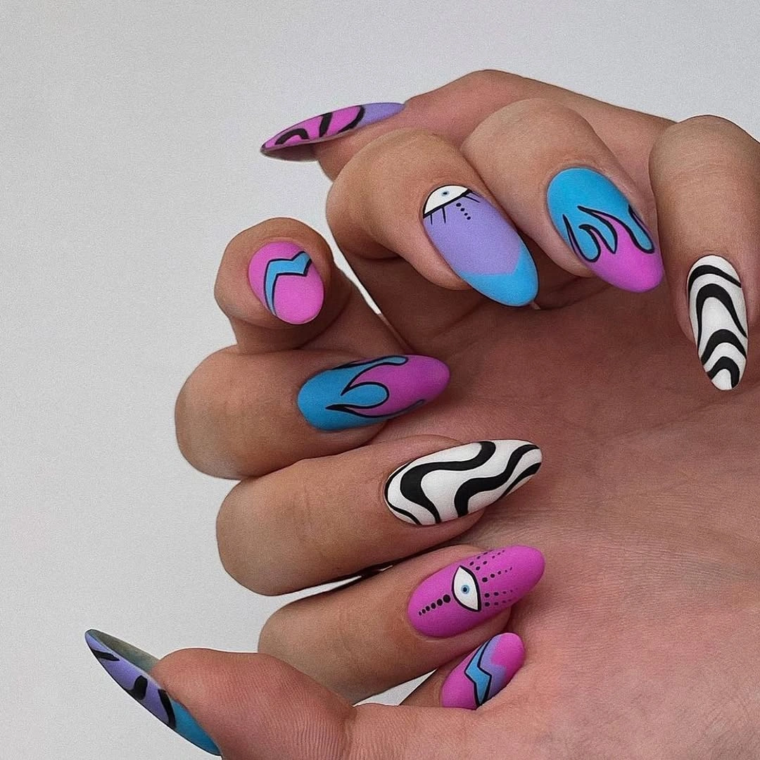 gorgeous fall manicure 2026 Playful Pop Art With Autumn Energy